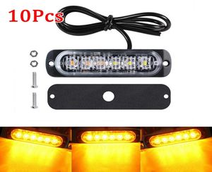 10pcs Car LED Lights Amber Truck Urgent Warning Fog Working Luminous Accessories Strobe Lamps Auto Accessories with 6 LEDpc1952654