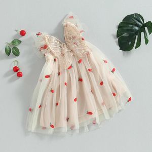 Girl Dresses Toddler Baby Basight Princess Ruffles Dress Kids Tulle Butterfly Wing Summer Children Cespato di abbigliamento da boutique Vestitidos