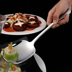 Espalhar o jantar da cozinha Sopa Sopa Rice Western Restaurant Spoon Public Spoon grande aço inoxidável Buffet de cabeça redonda que serve 240422