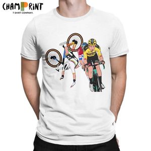 T-shirt maschile tour di Flanders 2020 Maglietta da uomo ciclistica van der poel maglietta a manica corta T-shirt al collo rotondo 100% abiti di cotone T240425