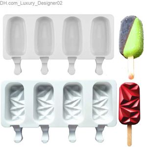 Ice Cream Tools 4-cell silicone ice cream mold popsicle cube popsicle bucket mold dessert frozen juice DIY mold making tool Q240425