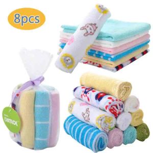 Product 8Pcs/lot Baby Infant Newborn Bath Towel Washcloth Bathing Feeding Wipe Cloth Soft Cotton Towel for Baby Washing Face