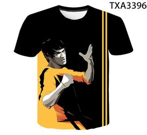 2020 Novo esforço artes marciais celebridades Bruce Lee 3d Print Sirt Homen Mulheres crianças Moda Moda Verão Tee Cool Streetwear Tops4191434