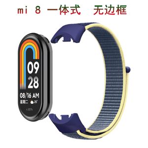 Nylon flätad rem för Xiaomi 8 7 6 5 4 3 mi Watch Band Loop Wristband Rainbow Armband Plastic Frame Lägsta pris