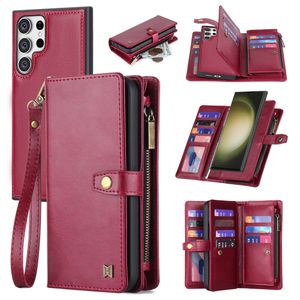 Wallet Card Insertion Magnetic Suction Phone Case for S22U Leather S23 Series