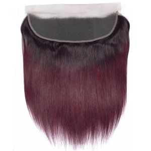 Parrucche 13x4 pizzo frontale solo 100% capelli umani ombre scuro 99j borgogna borgogna frontale frontale dritto dritto capelli vergini brasiliani HD pizzo svizzero