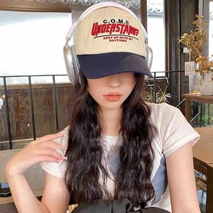 Ballkappen Baumwollsticker Briefe Baseball Cap for Women Männer Modemodik -Patchwork -Snapback Peaked Caps JK Korean Hip Hop Sport Visors Hüte J240425