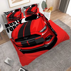 sets 2/3 Pieces Red Sports Car Bedding Set Jeep Car Duvet Cover Home Room Warm Cartoon Bed Quilt Cover Kids Bedroom Bed Set For Teens