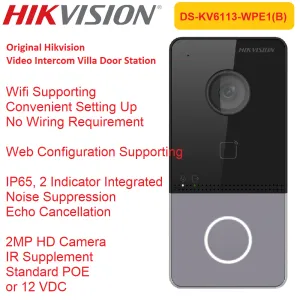 Дверные звонки Hikvision Video Door Bell DSKV6113WPE1 (b) Беспроводная карта Читать Poe Villa Outdoor Phone Station Indicators Original Intercom