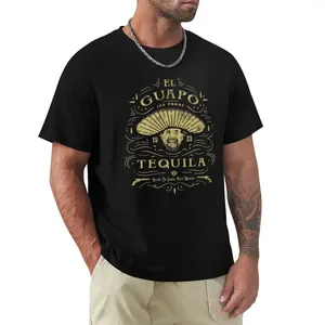 Polos masculinos El Guapo Tequila T-shirt Oversizeds Roupas vintage Graphics T SHISTS para homens algodão