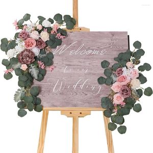 Decorative Flowers Yan Rustic Wedding Arch Artificial Floral Swag For DIY Wed Welcome Sign Backdrop Ceremony Sweetheart Table Decoration