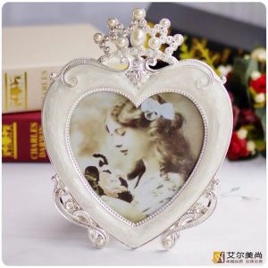 Quadros 5 polegadas forma de coração metal moldura tabela decoração de imagem moldura de vidro moldura de armação de espelho de coração xc089