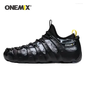 Casual Shoes Onemix Fashion Soft Rome Running 1 3 Wear Breathable Black Sneakers Two-Piece Yoga Summer Water Diving