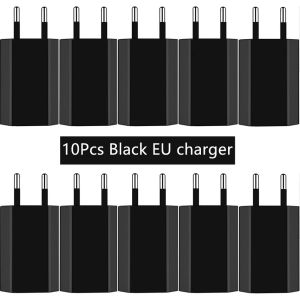 Ładowarki 10pcs/LOT UE Plug 5v 1A AC USB Ładowarka Adapter Power Wall Adapter dla Samsung dla iPhone'a HTC Huawei Xiaomi Chail Phone Phone Cable