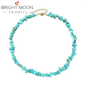 Hängen Bright Moon Puka Shell Necklace Hawaiian White Turquoise Bead Choker Beach For Women Girls