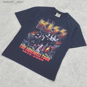 Camisetas masculinas sapo drift moda streetwear de tamanho grande vintage beiss beijo heavy metal rock band camiseta tops para menq240425