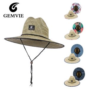 Gemvie Women Lifeguard Hat Hat Słomowy kapelusz na świeżym powietrzu Wide Brim Panama Hat Summer 240419