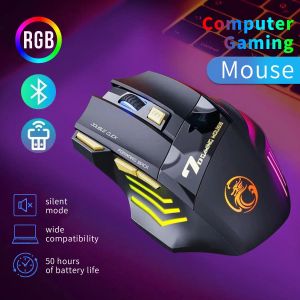 Mice Wireless Bluetooth Mouse for Laptop Computer Rechargeable Portable Gaming Mause Silent Ergonomic Rgb Backlight Gamer Mice for Pc