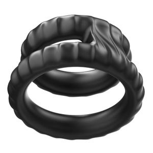 Silicone Double Penis Ring Award Ejaculação pau anéis masculinos ereção de pau ereção de cockrings eróticos de várias maneiras de usar brinquedos sexuais para homens 240409