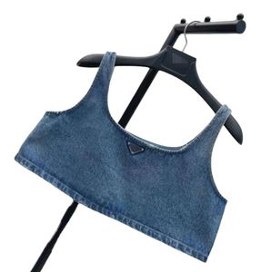 Yeni Kadınlar Denim Tankları Kırpma Üst Camisole Kadın İnce Kısa Sokak Giyim Patchwork Tüp İnce Tank