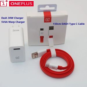 Зарядные устройства Original 7t Pro Dash Зарядное устройство 30W Power Adapter One Plus 7 7 Pro Eu/US Warp Fram 5V/6A 30 Зарядное устройство 6A USB Тип C Cable Cable