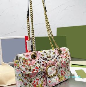 Nuovo MS Designer Flower Borse Stamping Borse a tracolle Design per donne Crossbody Cowhide Incellula della pelle Luxury G Letther Hantal Credit Card