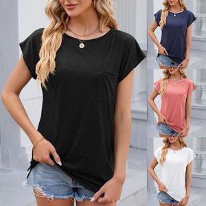 Frauen T -Shirts Damen Strick weiße Ernte Top Fashion Casual O Hals Sommer Kurzarm Lose weibliche Kleidung