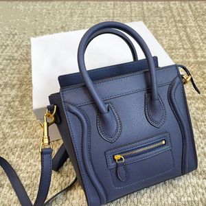 Bagaj Nano Calfskin Havyar Havyar Tasarımcı Omuz Crossbody Bag Gülümseyen Yüz Tote Çanta Üçlü Üçlü Alışveriş Klasik Hobo Klasik Çantalar Mavi