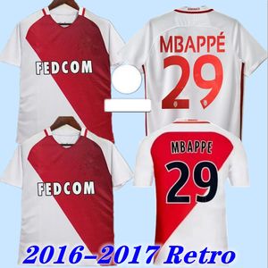 16 17 Jako koszulki piłkarskie Monako Home Mbappe Falcao Bernando Carrillo Germain Fabinho Liga Mistrz Maillot Vintage Classic Football Shirt