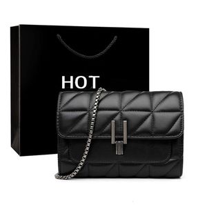 Bola de ombro da corrente feminina de designer de couro genuíno: nova bolsa de mensagens de moda casual