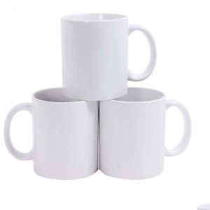 Sublimação branca Canecas em branco canecas de café cerâmica 11 onças de caneca de caneca para chá de leite de leite DIY Drop Deliver