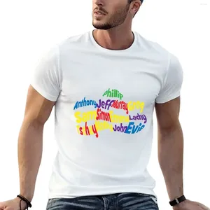 Men's Polos Wiggly Word Cloud T-shirt Vintage Summer Tops Black T Shirts For Men