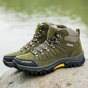Stövlar nya män vandringskor vattentäta läder sneakers vinter utomhus rese vandring klättring nonslip jakt stövlar mäns arbetsskor