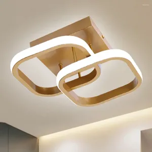 Ceiling Lights Nordic Round Square Chandeliers For Bedroom Living Room Restaurant Lighting Golden Coffee Lustre Ring Home