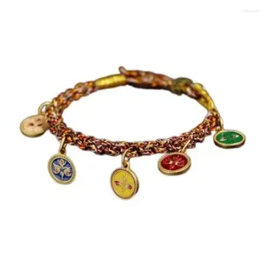 Braccialetti di fascino colorato braccialetto a mano intrecciato manuale braccialetto fatto a mano con cinque divinità regalo di gioielli unici per i solitari