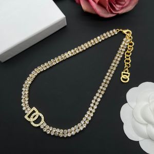 2024 Fashionable Jewelry Letter Splicing Chain Brass material will not fade or deform Women's Necklace