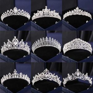 Cabelo de casamento Corações de cores prateadas coroas de cristais e tiaras barroco coroa vintage tiara para mulheres concursos de noiva Prom Diadema de casamento Acessórios para cabelos D240425