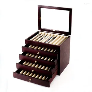 Ash Wood Pen Box 5 Layers Fountain Case