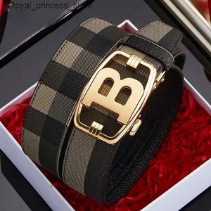 أحزمة عالية الجودة مصممة العلامة التجارية الفاخرة Canvas Mens Belt Automatic Buckle Mens Belt Womens Belt Q240425