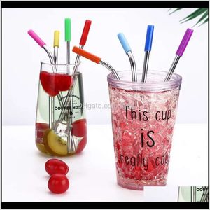 Bar Hem Barware Kitchen Dining Garden304 Rostfritt stål St Sile Colored Drinking STS Kombination med huvudet Antiscratch Mouth Bone Bag S S S S S S