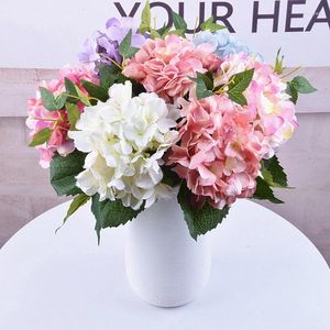 Decorative Flowers Artificial Hydrangea Flower Silk Cloth Plastic Peony Bouquet Wedding Supplies DIY Home Decoration For Birthday Party