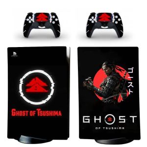 Aufkleber Ghost von Tsushima PS5 Digital Edition Skin Sticker Decal für PlayStation 5 -Konsole und 2 Controller PS5 Hautaufkleber Vinyl