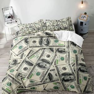 Cuscino di lusso Coperchio del piumone, set di biancheria da letto nero, copertura trapunta con apportatura da un dollaro, arredamento per uomini, decorazioni per uomini, 2 cuscini 3 pezzi
