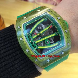 Assista 5901 Tourbillon yohan blake miyota masculino automático assistir Greenyellowel Polymer Case Skeleton Dial Strap Gents Wat1576308