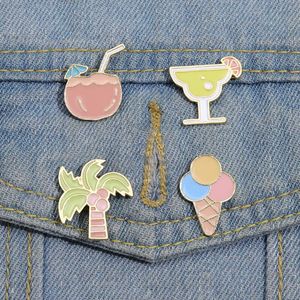 Pins di smalto per vacanze estive flamingo toucan cactus cocconut albero battili badge bavaglio battini