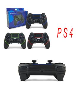 Chock 4 Wireless Bluetooth Hand Controller för PS4 -spelkontroller Vibration Joystick Gamepad Game Controller med detaljhandeln FAS9608299