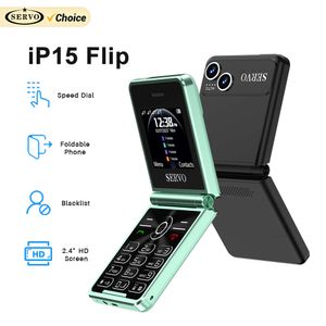 Servo Flip Mobile Four Sim Card Standby Call Recording GSM Speed ​​Dial MP4 FM Blacklist Camera Inbyggda batteritelefoner