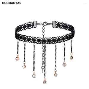 Подвески Duojiaoyan Gothic Black Lace Women Accessories аксессуары модные кисточки Choker Ball Set in Drill