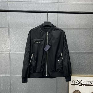 Men's Jackets Spring Summer Leisure Man Metal Zipper Thread Cuffs Solid Color Windproof Jacket Locomotive Style Inverted Logo