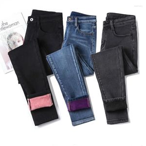 Frauen Jeans Winter warme Frau 2024 hohe Taille lässige Samtladies Hosen weibliche Pantalon -Jeans für Frauenhosen Kleidung